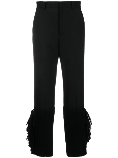Undercover frayed-trim cropped trousers Black UP2C1501