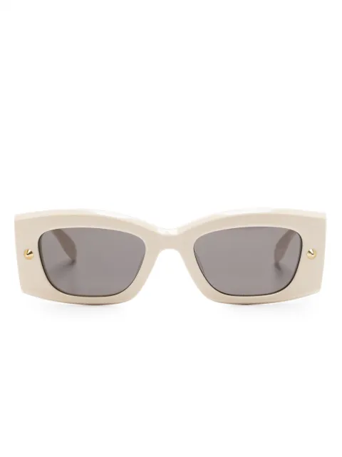 Alexander McQueen Eyewear Spike Studs rectangle-frame glasses Neutrals 760621J0749