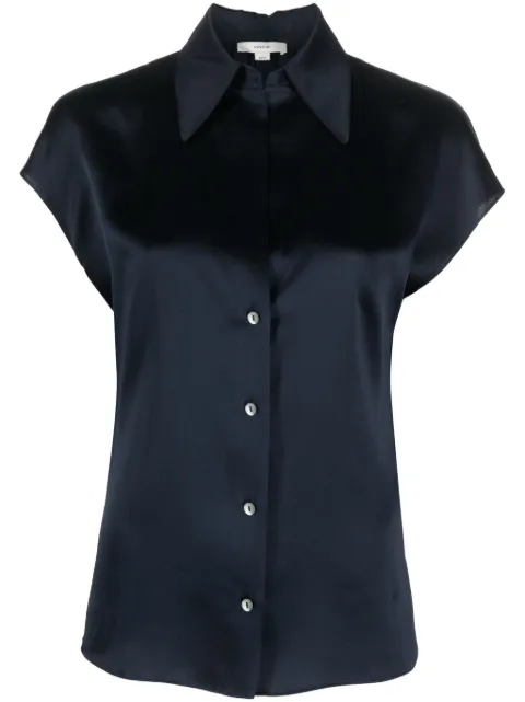 Vince short-sleeve silk shirt Blue V968412709