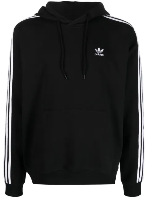 adidas trefoil-logo drawstring cotton hoodie Black IM2088