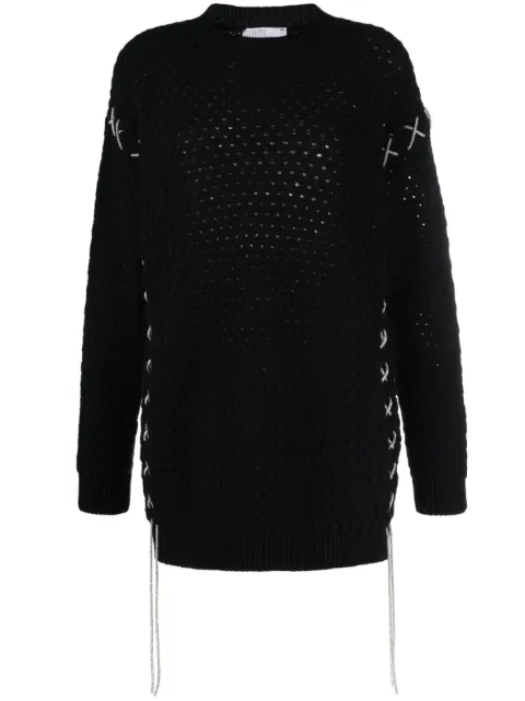 Giuseppe Di Morabito open-knit merino-cashmere jumper Black PF23251KN264