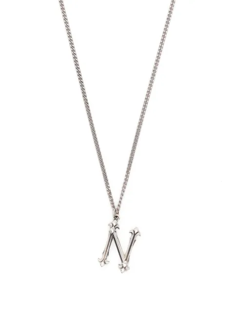 Emanuele Bicocchi N letter pendant necklace Silver INZN