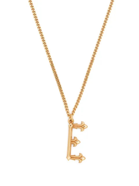 Emanuele Bicocchi E letter pendant necklace Gold GINZE