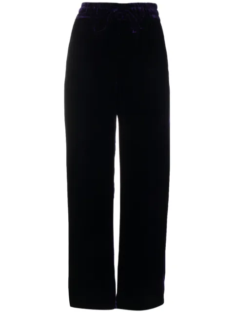 THE ROSE IBIZA drawstring silk velvet trousers Purple PALAZZOPANT