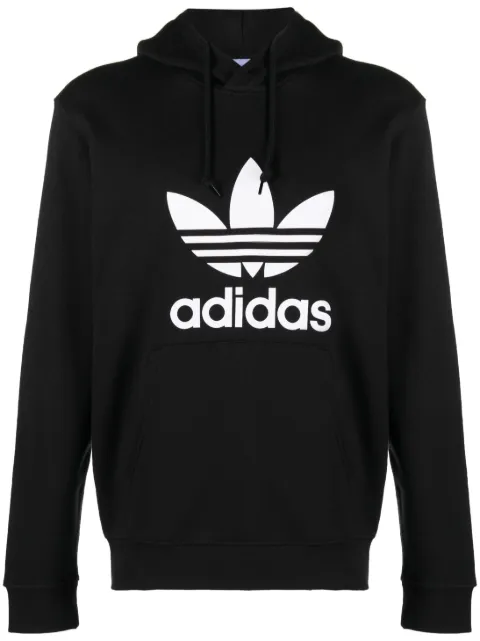 adidas logo-print cotton hoodie Black IM4489