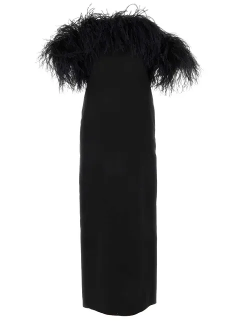 Valentino Garavani Crepe Couture embroidered midi dress Black BVA5Q01CF