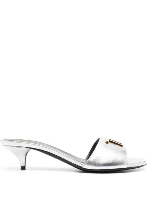 TOM FORD logo-plaque sandals Silver W3215LSP014G