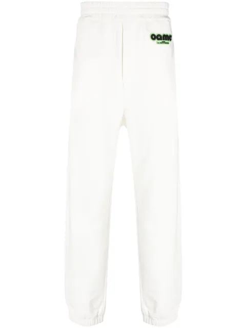 OAMC logo-patch jersey track pant White 23A28OAJ29COT00910
