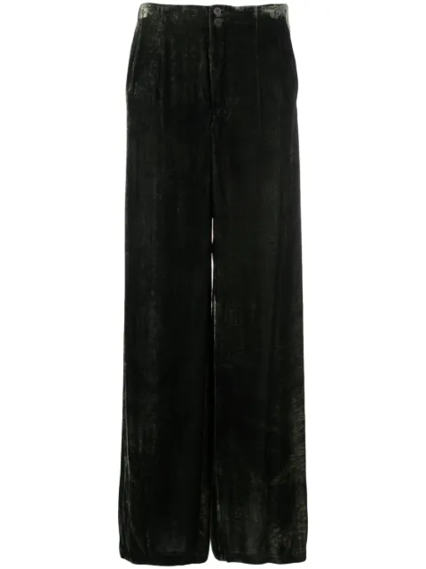 Gentry Portofino velvet-effect wide-leg trousers Green D305VS