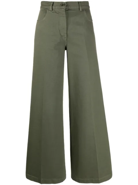 ASPESI wide-leg high-waisted trousers Green 0156V540