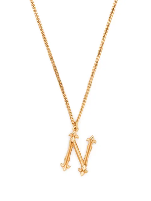 Emanuele Bicocchi Alphabet Pendant N sterling silver necklace Gold GINZN