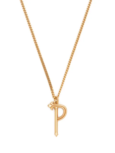Emanuele Bicocchi Alphabet Pendant P sterling silver necklace Gold GINZP