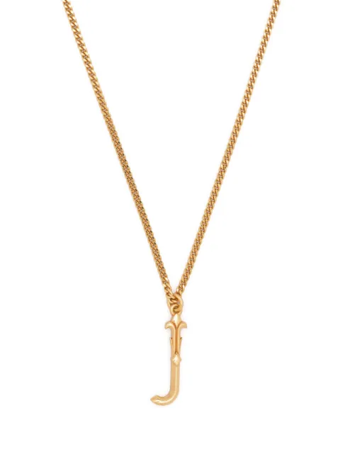 Emanuele Bicocchi Alphabet Pendant J sterling silver necklace Gold GINZJ
