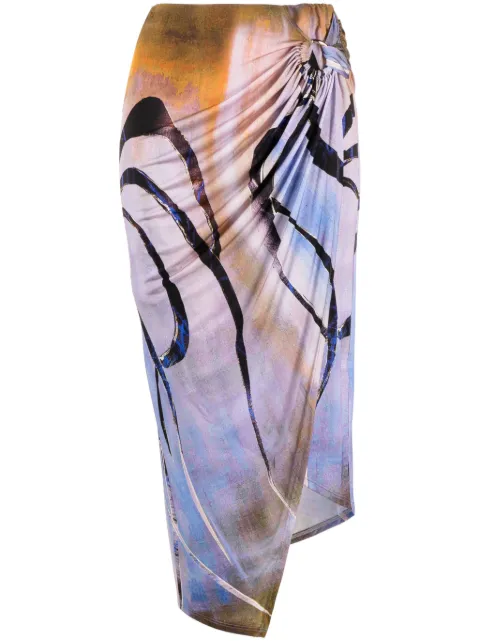 Louisa Ballou asymmetric midi skirt Purple 115101