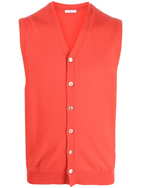 Malo button-up knitted vest Orange UXJ004F1K02