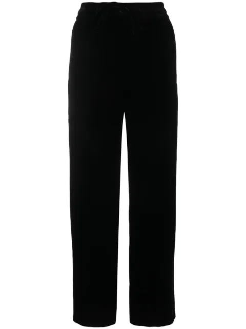 THE ROSE IBIZA drawstring silk velvet trousers Black PALAZZOPANT