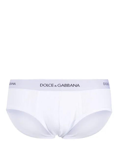 Dolce & Gabbana logo-waistband ribbed-knit briefs White M3C21JONN96