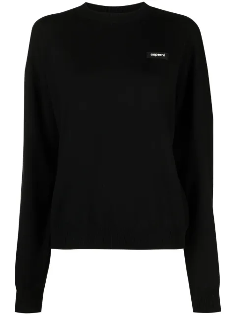 Coperni logo-print long-sleeve jumper Black COPML49643