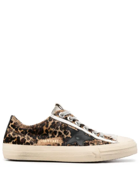 Golden Goose leopard-print lace-up sneakers Brown GWF00129F005030