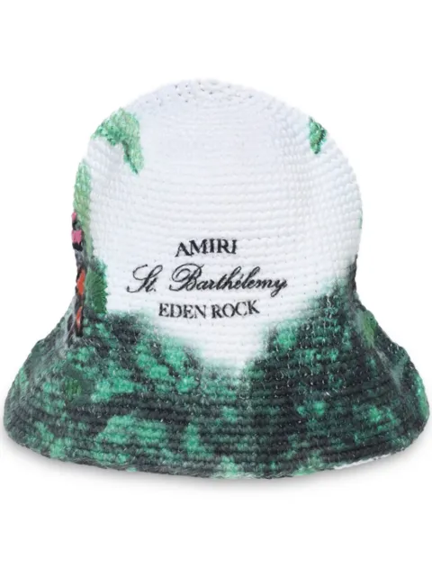 AMIRI Eden Rock crochet bucket hat White PF23MAH012