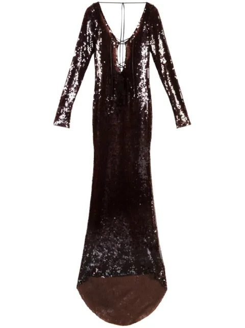 16Arlington Solarium sequin-embellished dress Brown G031PW23