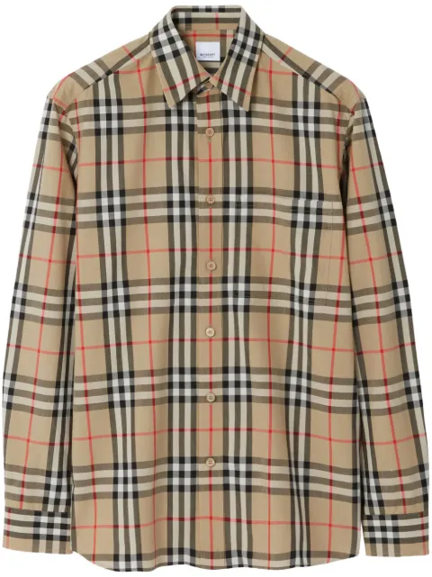 Burberry Check-pattern cotton shirt Neutrals 8070577