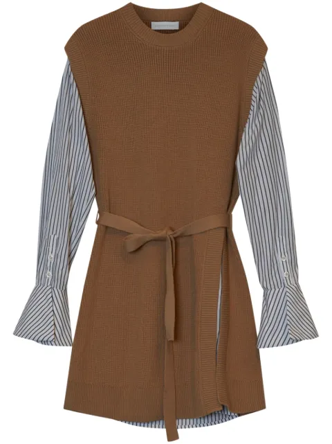 SIMKHAI Shai layered belted minidress Brown 4231026K