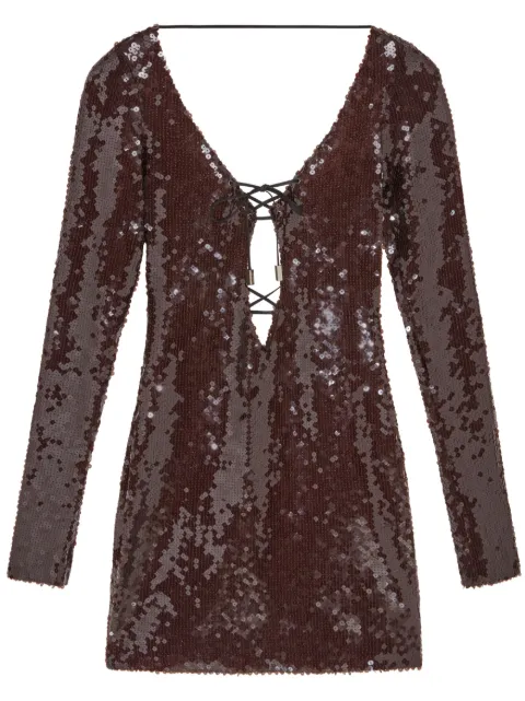 16Arlington Solarium sequin-embellished dress Brown D333PW23