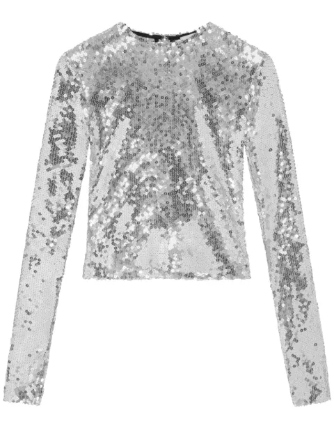 16Arlington Tanith sequin-embellished top Silver T180PW23CHROME