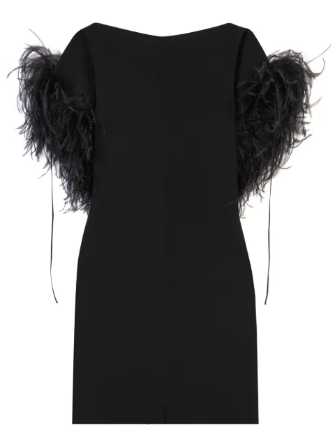 16Arlington Nerine feather-detail minidress Black D339PW23F