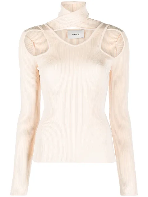 Coperni cut-out ribbed sweater Neutrals COPML02BIS600C