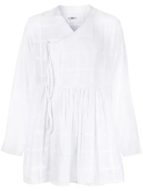 BODE off-centre cotton shirt White MRS23SH111