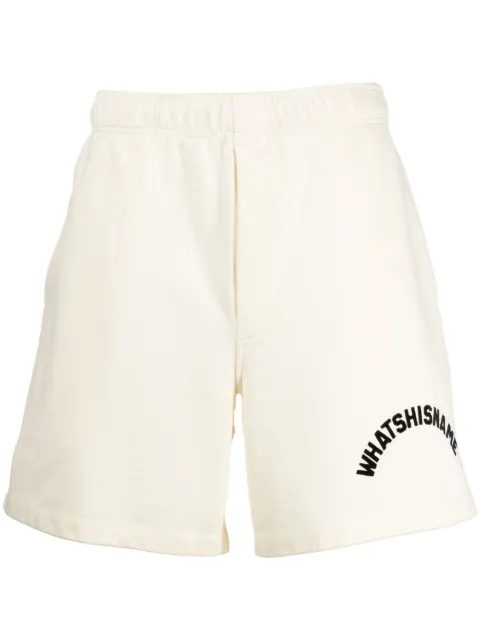 BODE Whatshisname logo-print cotton track shorts Neutrals MRS23CS014