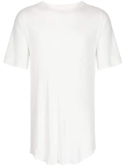 Julius curved-hem cotton T-shirt White 827CUM12OW