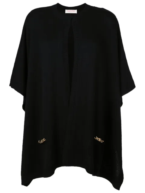 Valentino Garavani chain-link cashmere cape Black BKS02J7QG