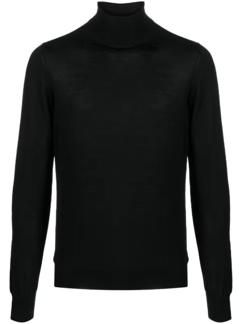 Tagliatore roll-neck fine-knit jumper Black MIKEGSI23