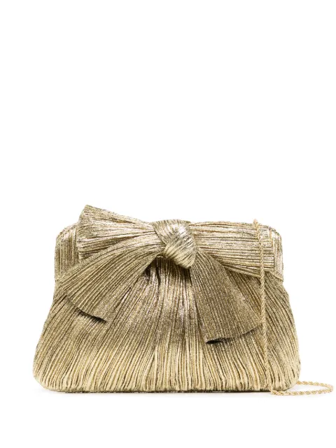 Loeffler Randall Rayne plissé-effect clutch bag Gold RAYNEPLA