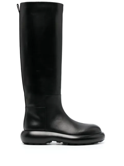 Jil Sander knee-high flat leather boots Black J15WW0030PR425