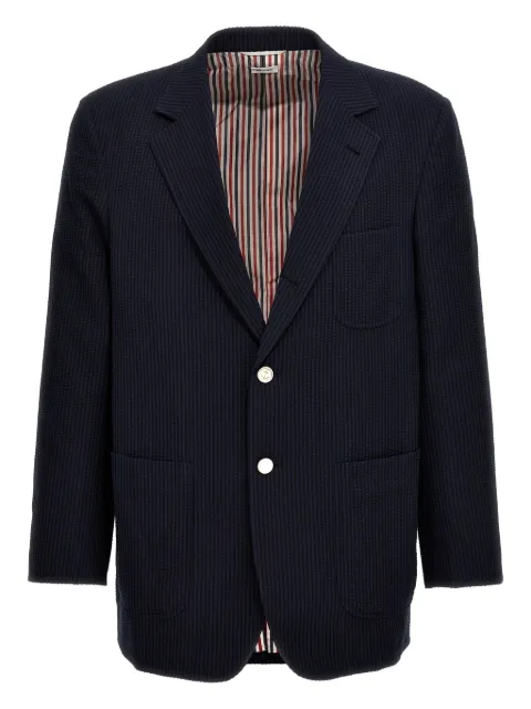 Thom Browne striped seersucker blazer Blue MJR094A06455