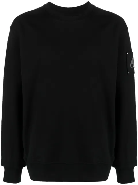 Moose Knuckles Brooklyn logo plaque cotton sweatshirt Black M33MS706