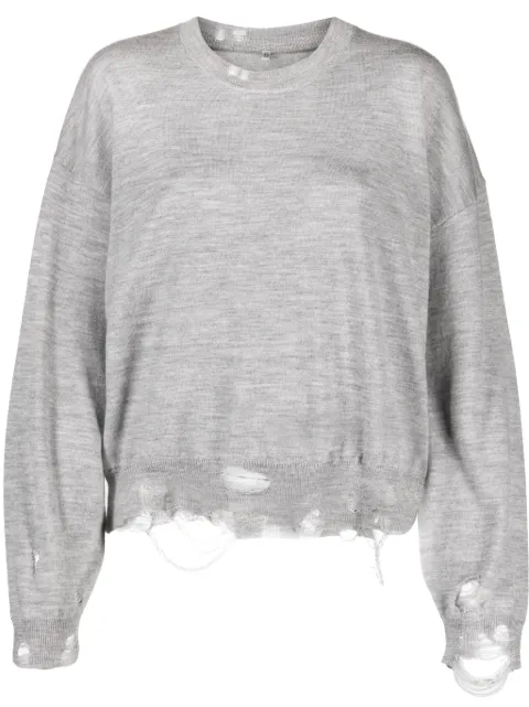 R13 distressed merino-wool jumper Grey R13WY172Y049B