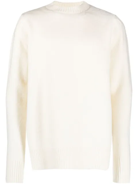 OAMC logo intarsia-knit wool jumper White 23A28OAK07FLTOA007