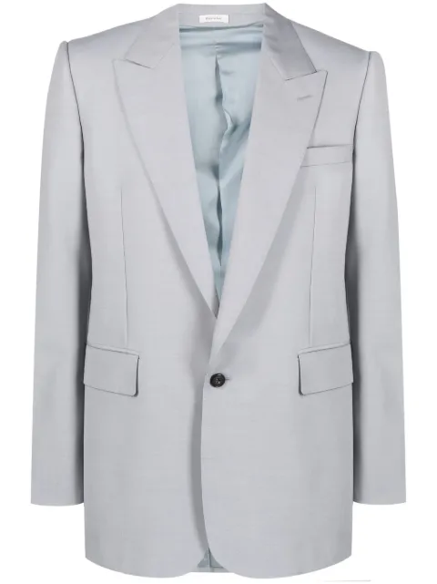 Alexander McQueen peak-lapels single-breasted blazer Grey 735260QUU42
