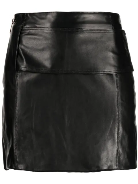 Boyarovskaya zip-up leather skirt Black SKSS23TAPE