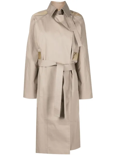 Boyarovskaya layered belted trench coat Brown TRSS23TAMBURU