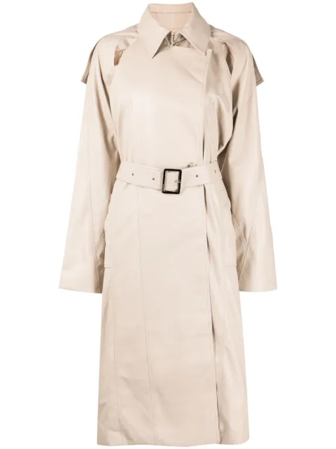Boyarovskaya logo-patch belted trench coat Neutrals TRSS23TAPELTH