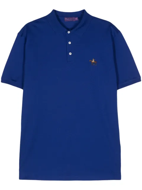 Ralph Lauren Purple Label Standing Horse-embroidered polo shirt Blue 790508036