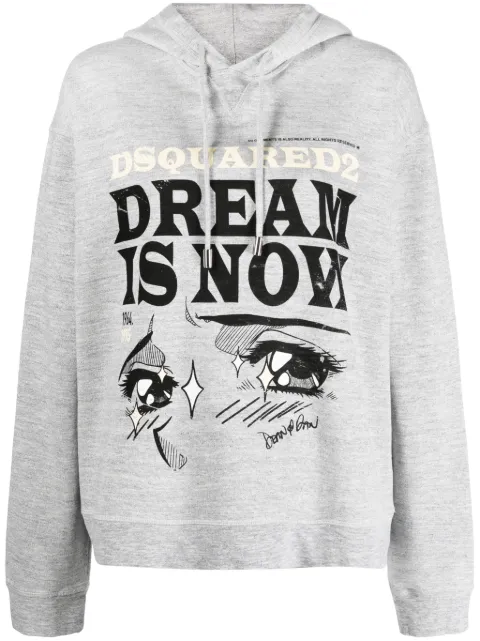 DSQUARED2 logo-print long-sleeve hoodie Grey S75GU0480S25061