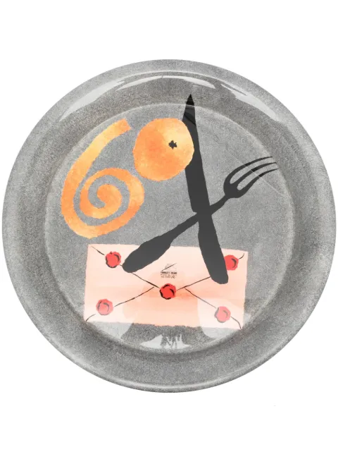 Fornasetti graphic-print tray Grey C26Y200