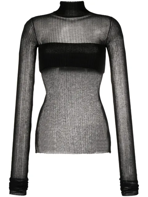 QUIRA high-neck ribbed top Black Q725KU